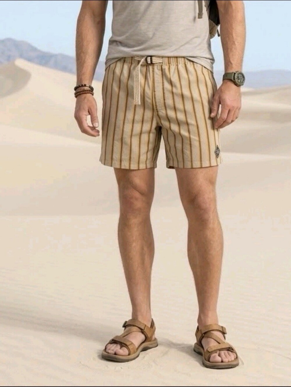 Prana Men's Shorts Indio Heritage Shorts Yarrow Striped 5’ inseam Large  NWT $75